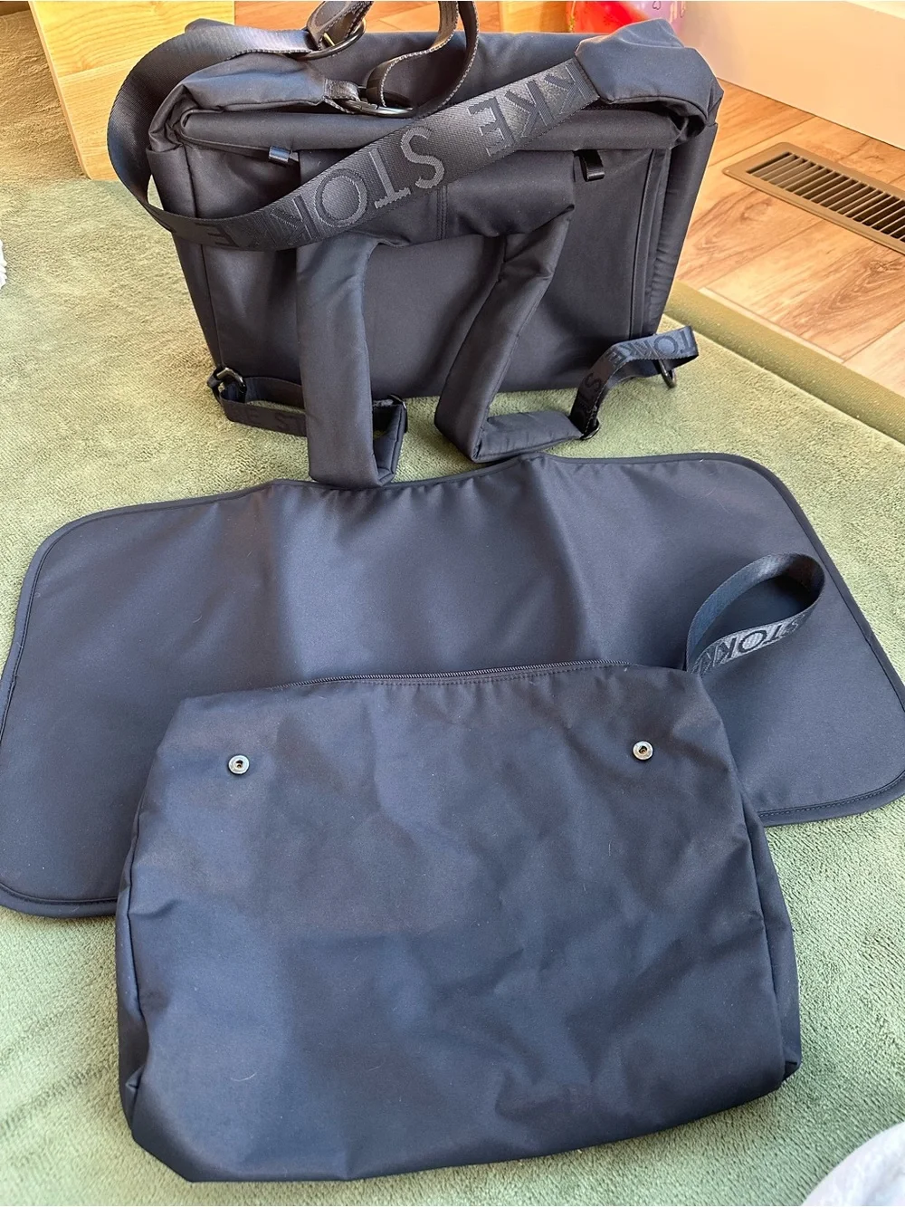 Stokke Black Baby Bag - Sleek Everyday Nappy Organizer